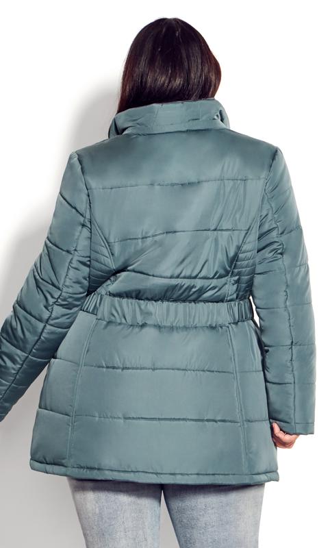 Evans Blue Puffer Belted Hood Coat 15