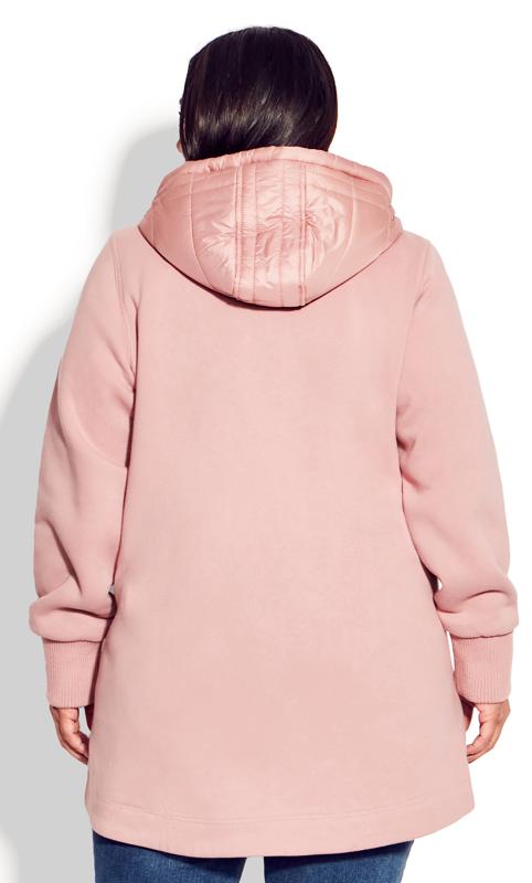 Evans Pink Fleece Hood Fashion Coat 5