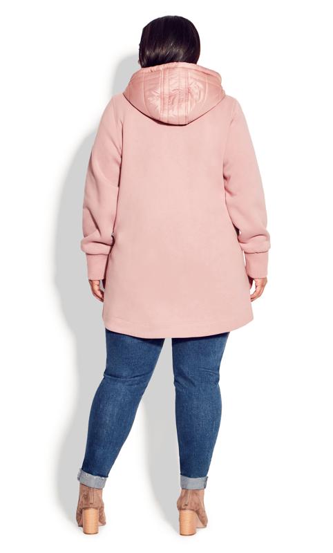 Evans Pink Fleece Hood Fashion Coat 6