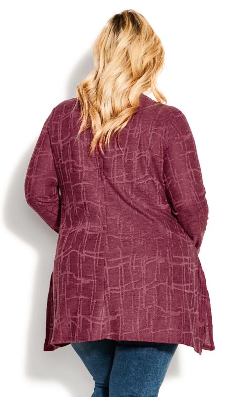 Evans Burgundy Red Textured Tunic Top 4