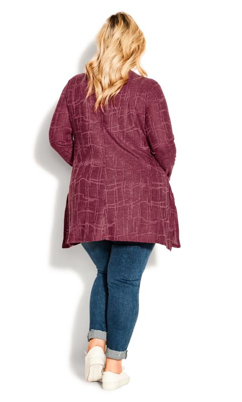 Evans Burgundy Red Textured Tunic Top 5