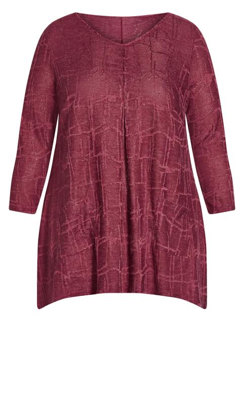 Evans Burgundy Red Textured Tunic Top 6