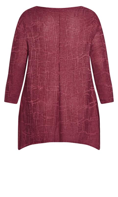 Evans Burgundy Red Textured Tunic Top 7