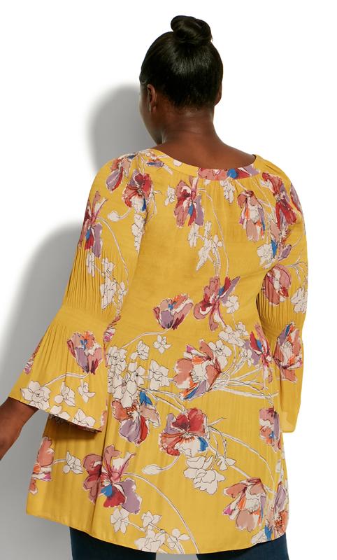 Evans Yellow Floral Tunic Top 4