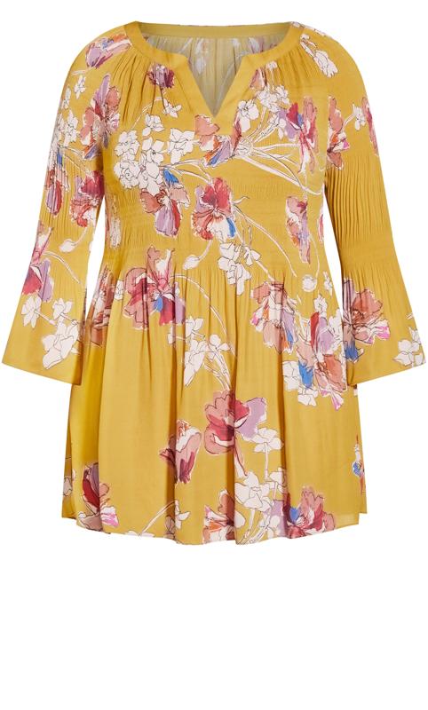 Evans Yellow Floral Tunic Top 7