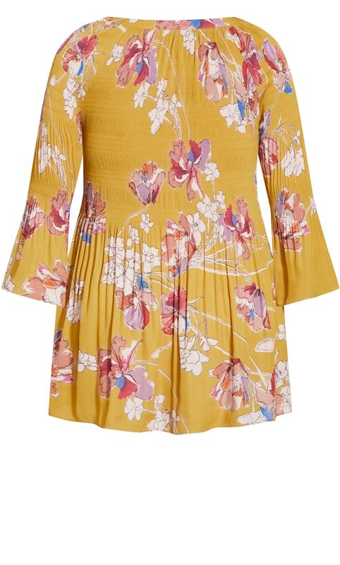 Evans Yellow Floral Tunic Top 8