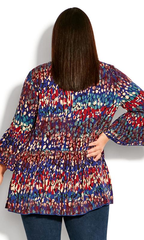 Evans Blue & Red Abstract Printed Tunic 3