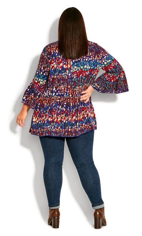 Evans Blue & Red Abstract Printed Tunic 4