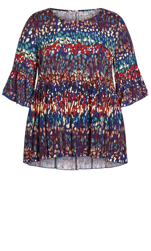 Evans Blue & Red Abstract Printed Tunic 5