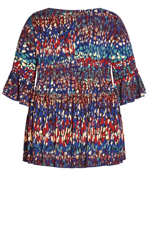 Evans Blue & Red Abstract Printed Tunic 6