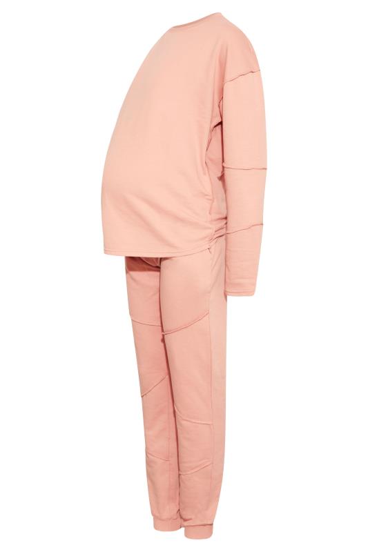 LTS Tall Maternity Pink Exposed Seam Lounge Set 7