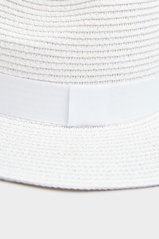 White Straw Fedora Hat 5