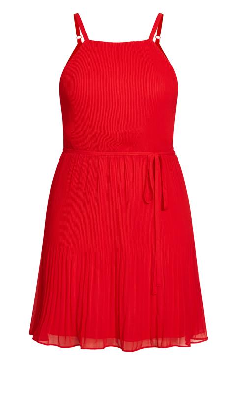 Evans Red Sweet Pleat Dress 4