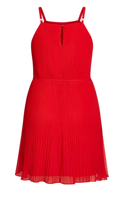 Evans Red Sweet Pleat Dress 5