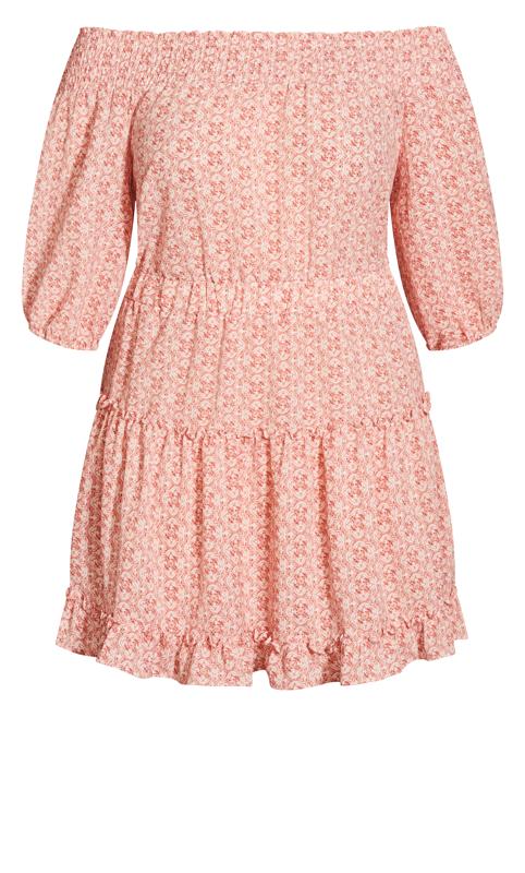 Soft Shadow Pink Off Shoulder Frilled Mini Dress 4