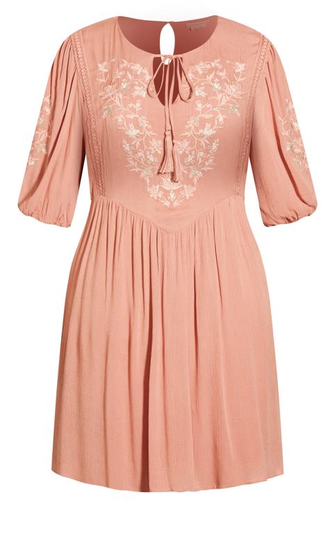 Evans Pink Embroided Midi Dress 4