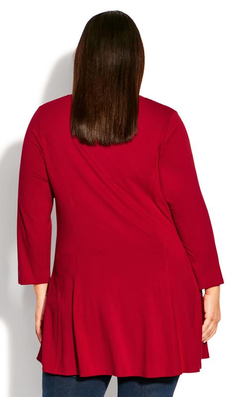 Evans Red V-Neck Tunic Top 3