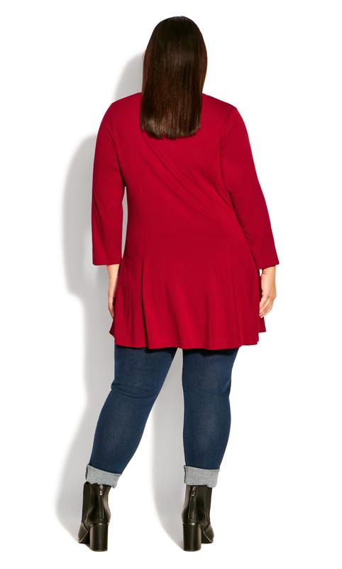 Evans Red V-Neck Tunic Top 4