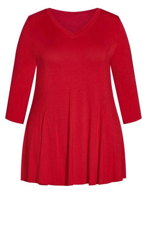 Evans Red V-Neck Tunic Top 5