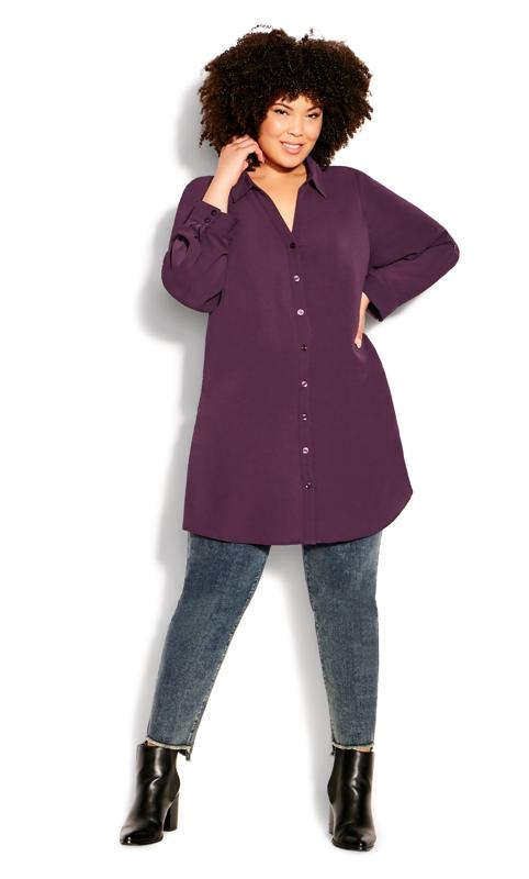 Evans Purple Longline Shirt 5