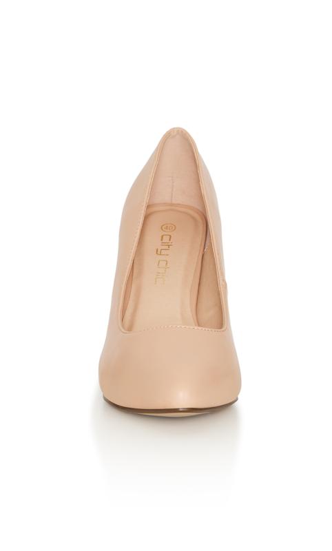 City Chic WIDE FIT Nude Court Heels 4