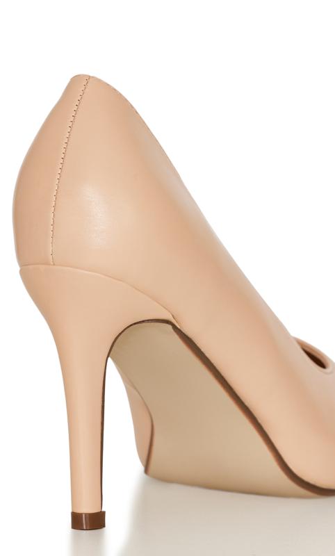 City Chic WIDE FIT Nude Court Heels 6