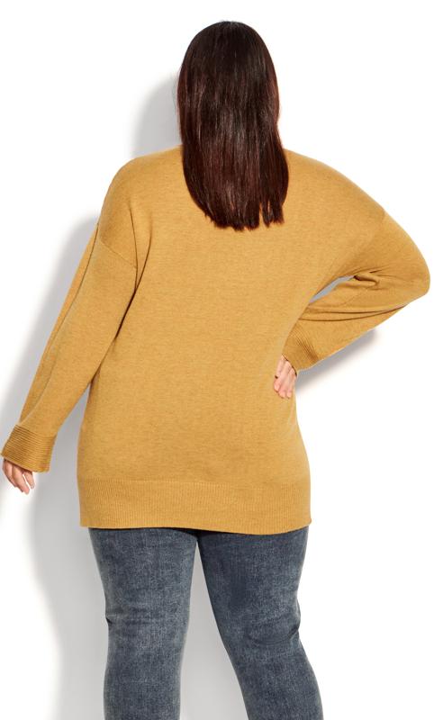 Evans Yellow Contrast Stitch Knitted Jumper 4
