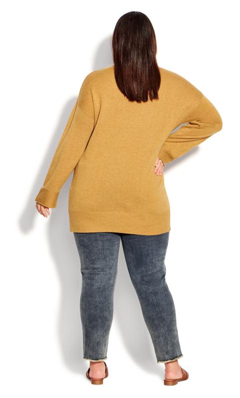 Evans Yellow Contrast Stitch Knitted Jumper 5