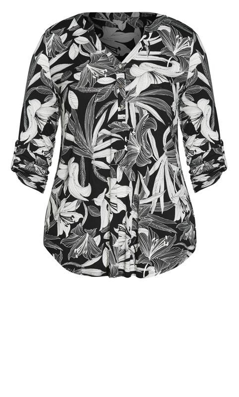Jersey Tropical Print Shirt Black 5