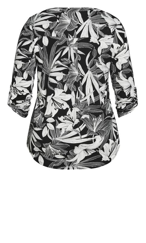 Jersey Tropical Print Shirt Black 6