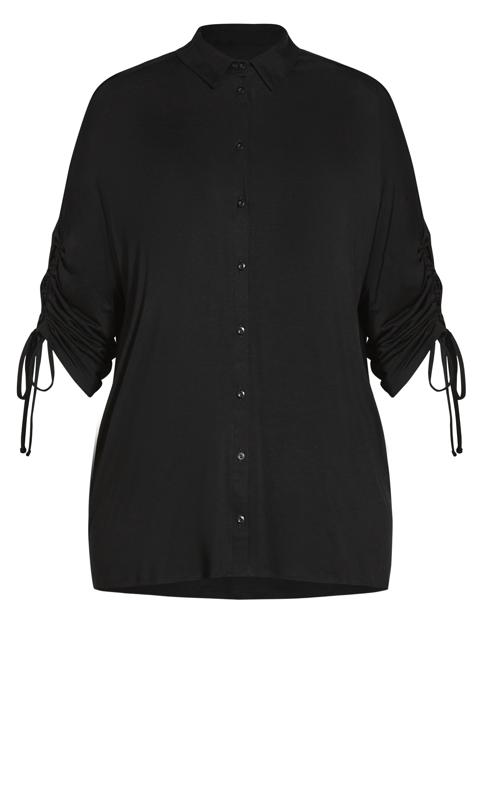 Tie Sleeve Shirt Black 7
