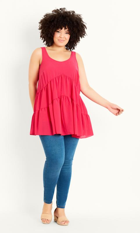 Plus Size  Evans Hot Pink Cami Swing Top