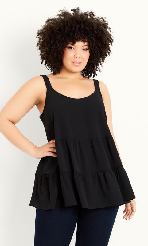 Strappy Tiered Top Black 2