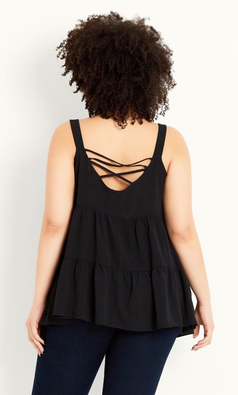 Strappy Tiered Top Black 3