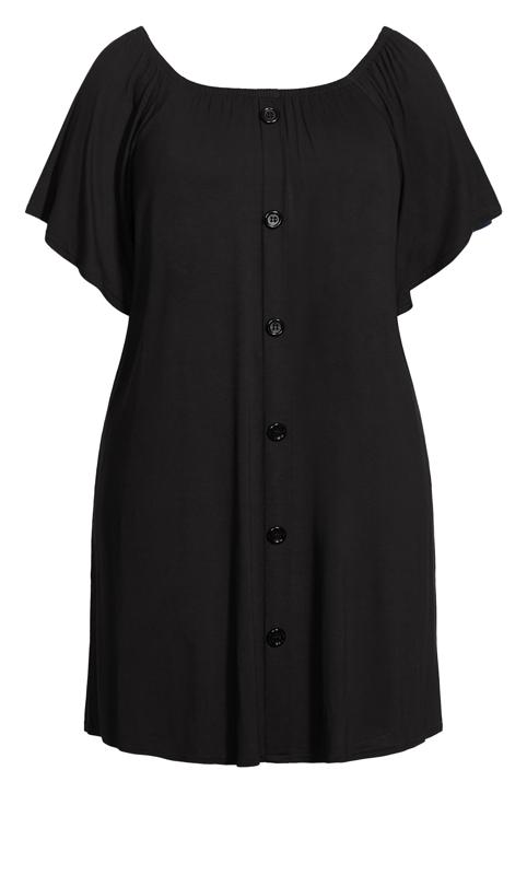 Plain Black Bardot Dress 3