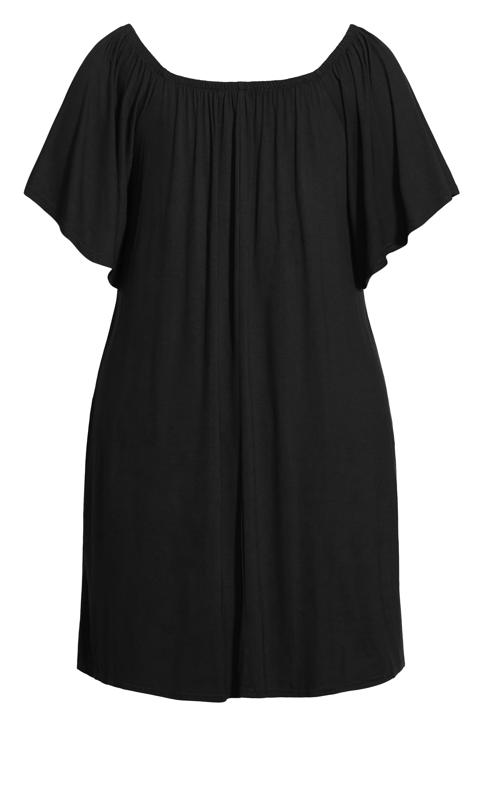 Plain Black Bardot Dress 4