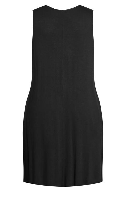 Sleeveless Pleat Front Dress Black 4