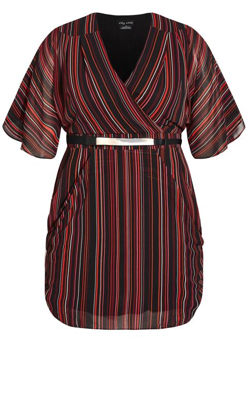 Evans Brown Stripe Wrap Dress 4
