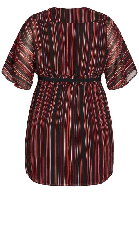 Evans Brown Stripe Wrap Dress 5