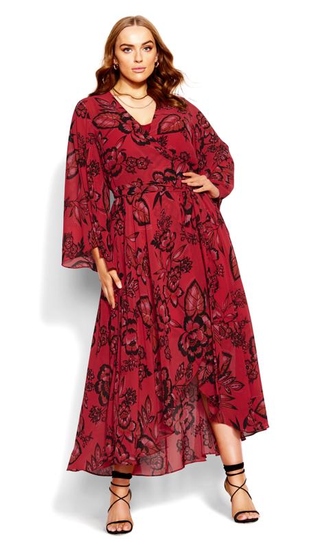 Cherry Red Bloom Maxi Dress 6