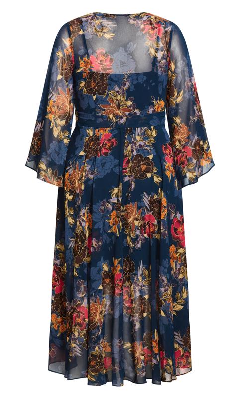 Evans Navy Floral Twist Maxi Dress 5