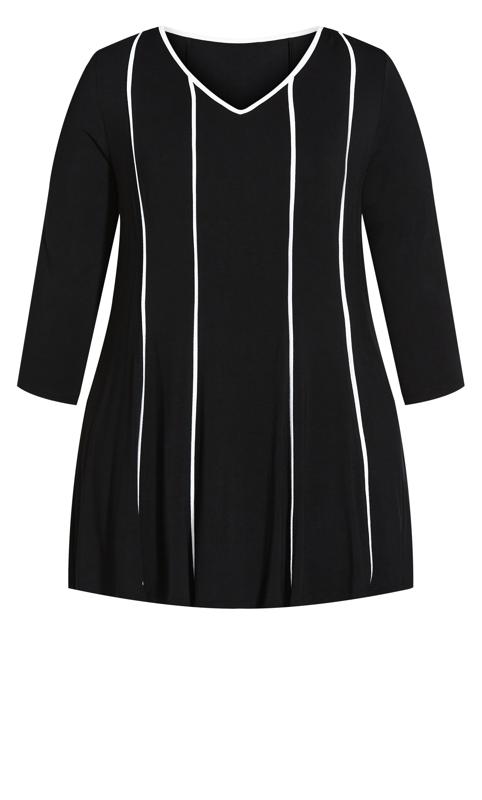 Evans Black Piped Detail Tunic Top 5