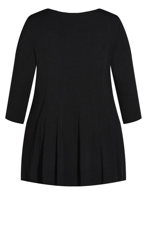 Evans Black Piped Detail Tunic Top 6