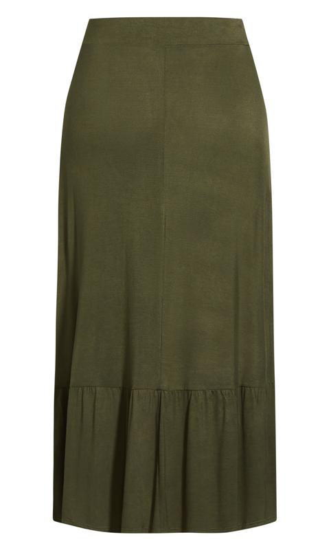 Evans Khaki Green Jersey Maxi Skirt 6