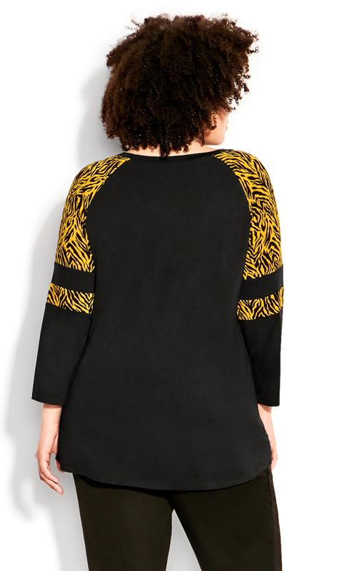 Evans Black Splice Sleeve Print Top 3