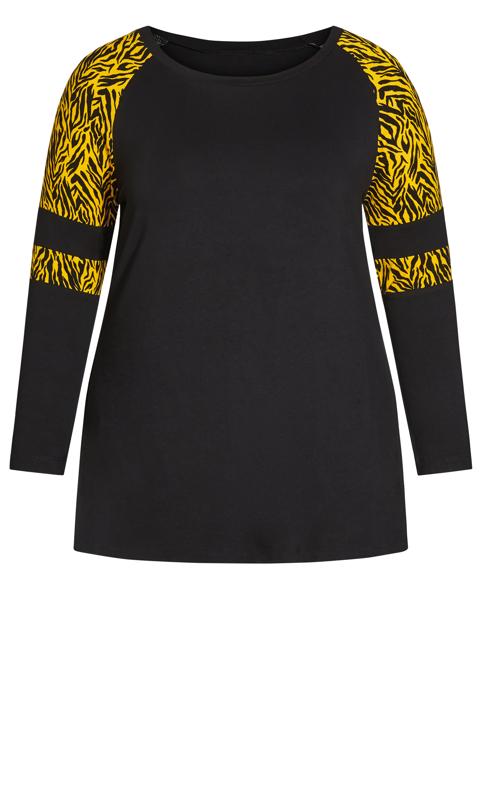 Evans Black Splice Sleeve Print Top 5