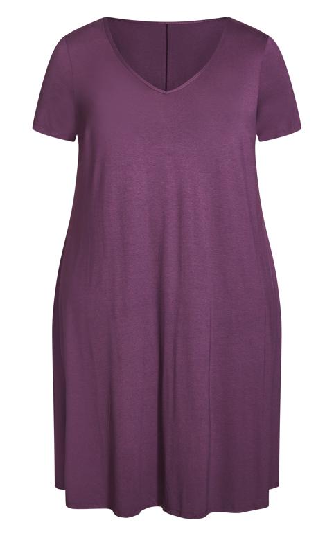 Evans Purple V-Neck Swing Dress 4