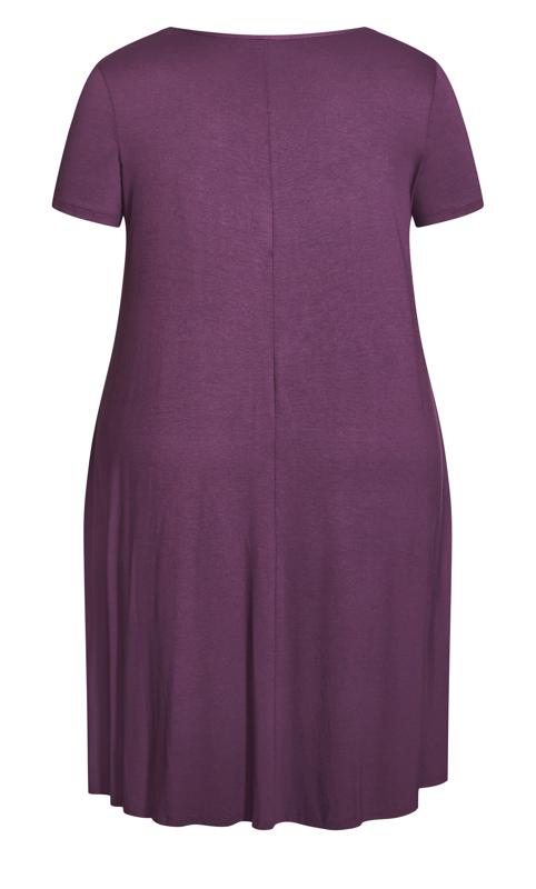 Evans Purple V-Neck Swing Dress 5