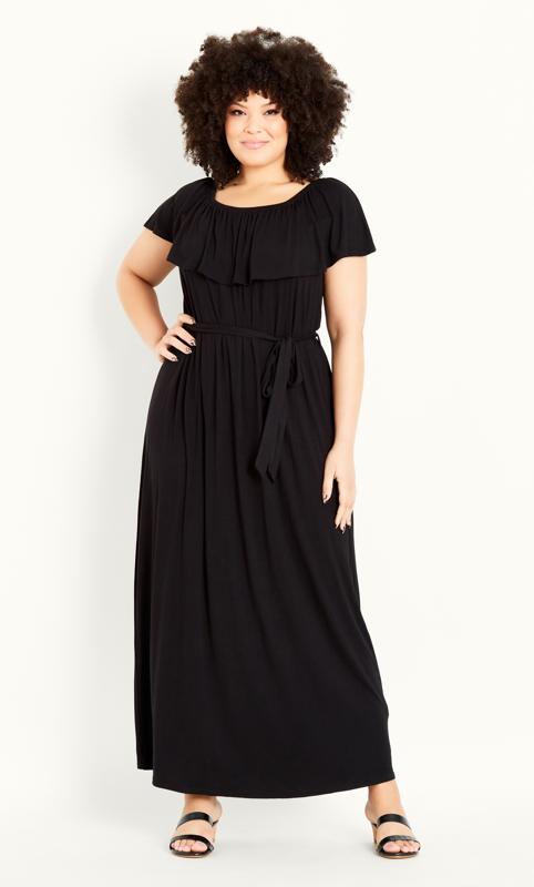 Plus Size  Evans Black Overlay Maxi Dress