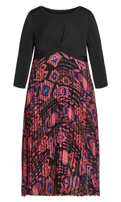 Evans Black & Pink Aztec Print Wrap Dress 6